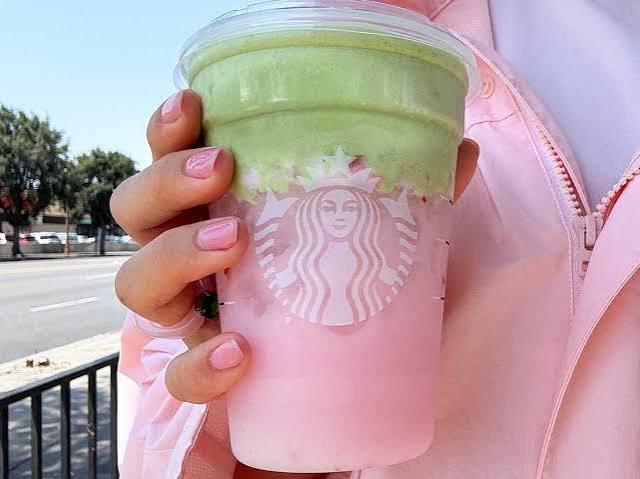 A colorful iced Starbucks drink for a coffee stop next door to Cowabunga’s North Reading